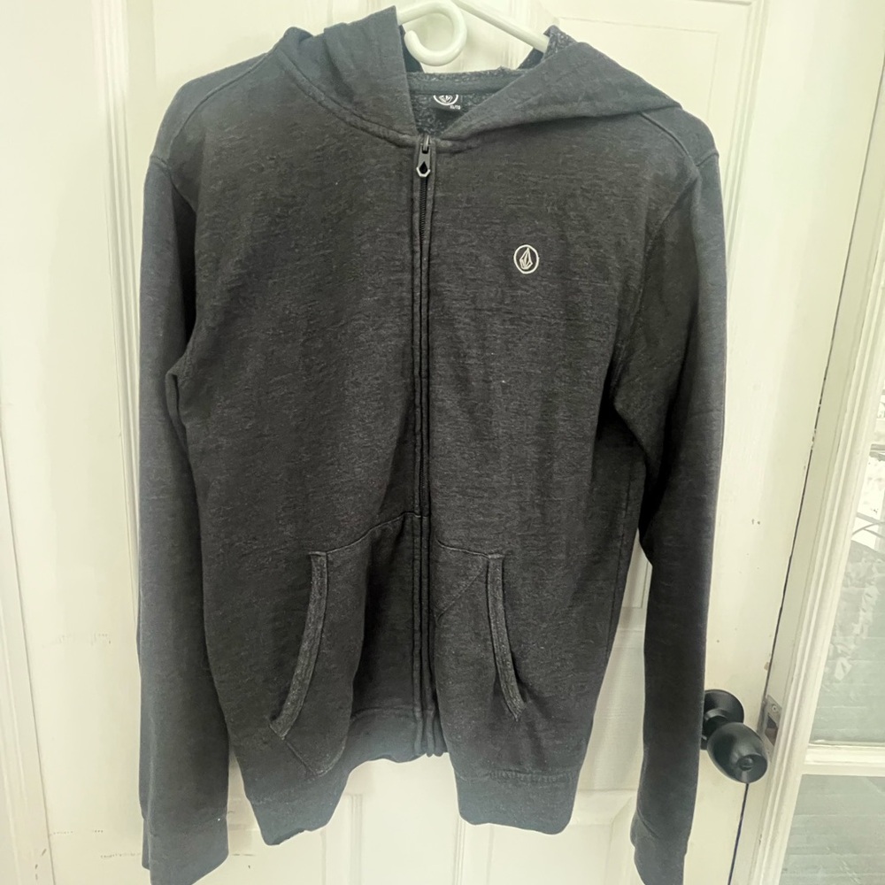 Volcom Youth XL Charcoal Gray Full Zip Hoodie - Boys Size 14/16